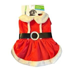 Petshoppe SANTA Red Holiday Size M/L Dog Pet Costume Christmas 14-17" NEW